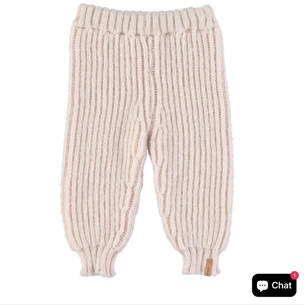 Piupiuchick knitted baby leggings Ecru